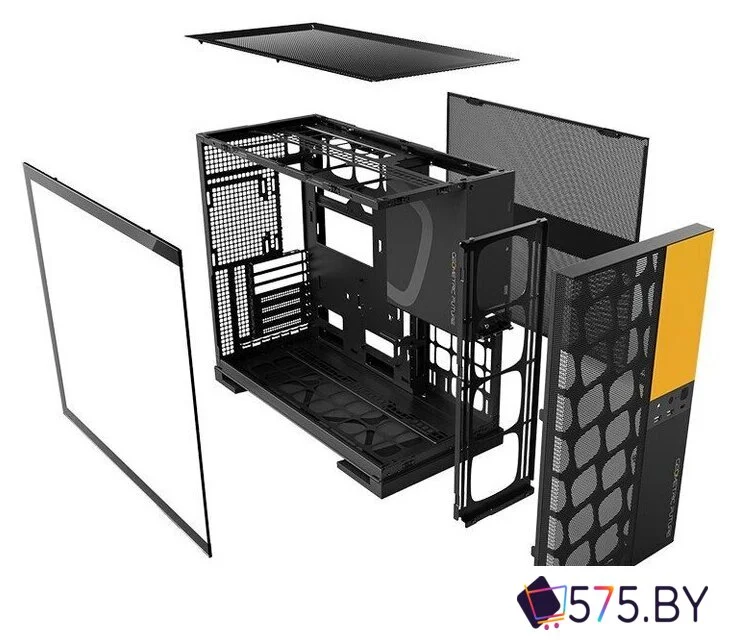 Корпус Geometric Future Model 5 Vent (черный/желтый) в магазине 575.by