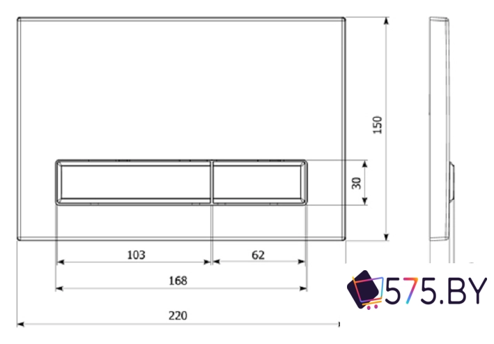Панель смыва Lavinia Boho Relfix 38050803 (матовый черный/золотой глянец) в магазине 575.by