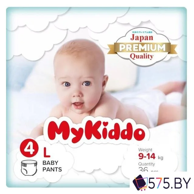 Трусики-подгузники MyKiddo Premium L 9-14 кг (36 шт) в магазине 575.by