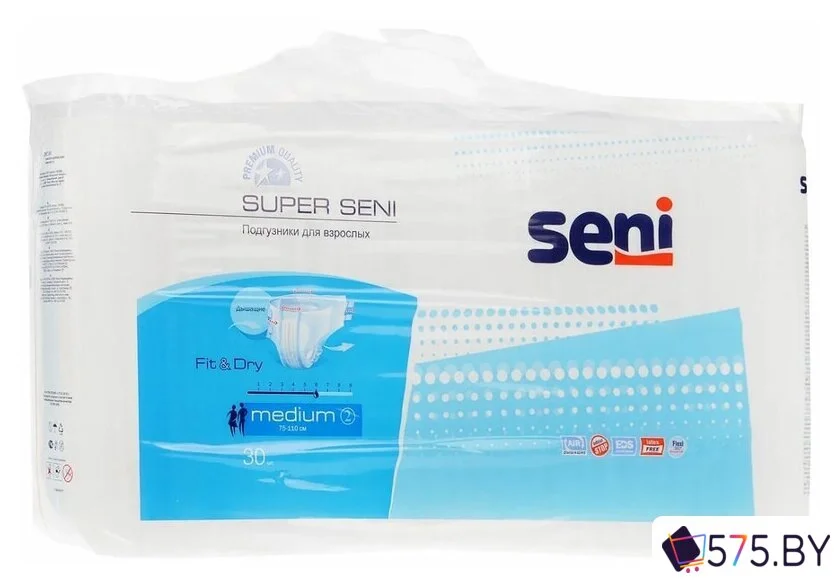 Подгузники для взрослых Seni Super Fit&Dry M (30 шт) в магазине 575.by