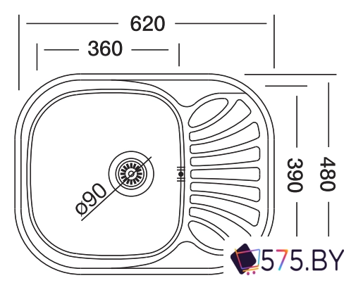Кухонная мойка Kromevye Bianсa EC 305 D в магазине 575.by