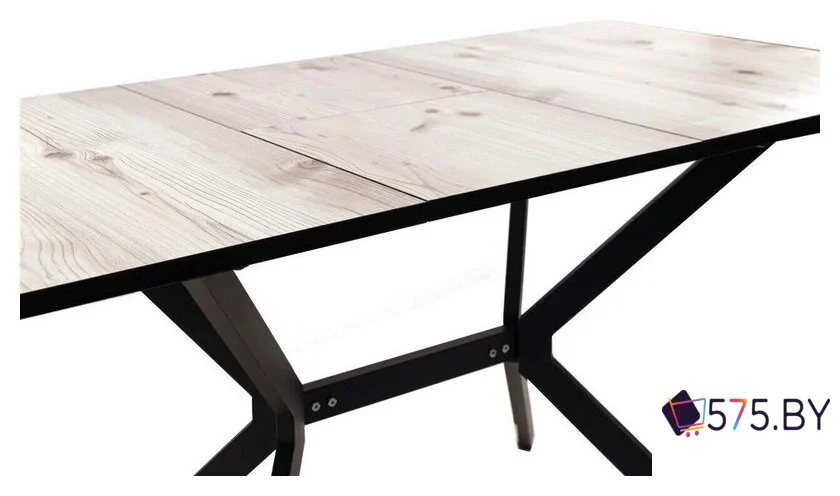 Кухонный стол ВВР Миллер (бискайская сосна/черный №3, пластик 120-160/80) в магазине 575.by