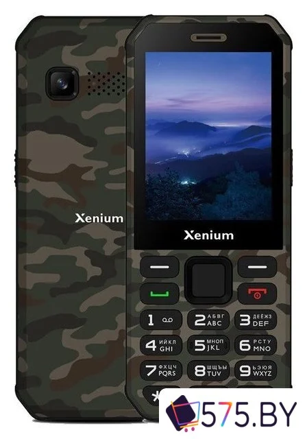 Кнопочный телефон Xenium X300 (зеленый камуфляж)