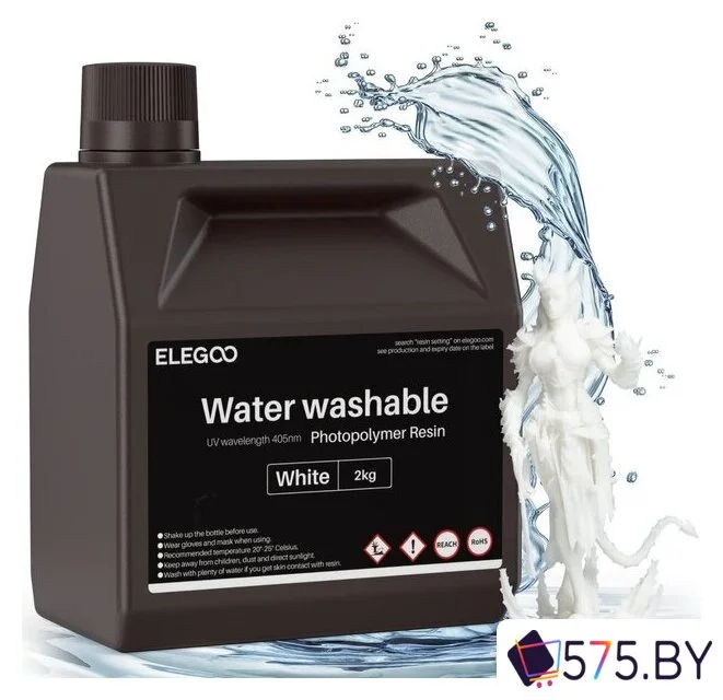Фотополимер Elegoo Water Washable 2кг (белый) в магазине 575.by