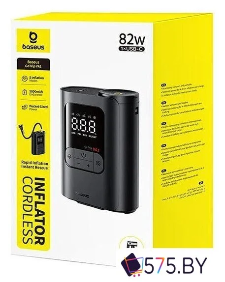 Автомобильный компрессор Baseus GoTrip VA1 Super Mini Wireless Inflator 19-Cylinder Cosmic Black C0119501 в магазине 575.by