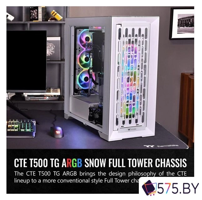 Корпус Thermaltake CTE T500 TG ARGB Snow CA-1X8-00F6WN-01 в магазине 575.by