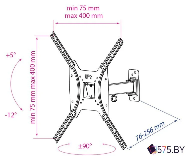 Кронштейн для телевизора Kromax OPTIMA-403 (черный) в магазине 575.by