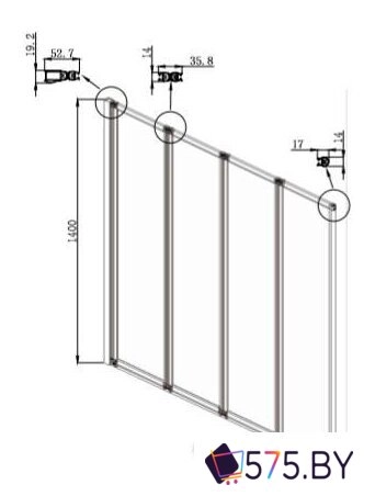 Стеклянная шторка для ванны Ambassador Bath Screens 16041110L 90 в магазине 575.by