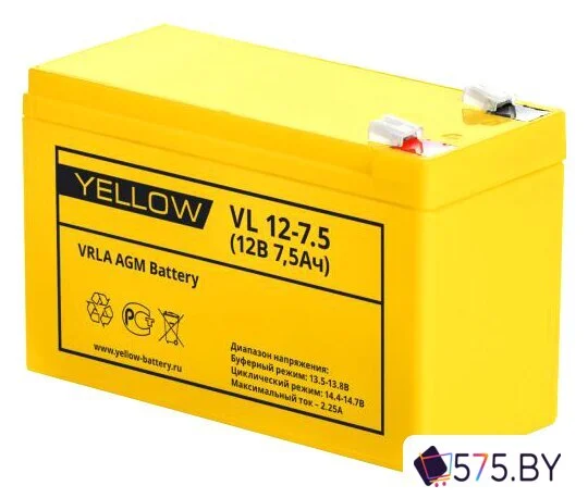 Аккумулятор для ИБП Yellow VL 12-7.5 в магазине 575.by