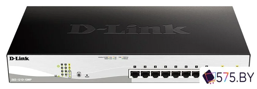Настраиваемый коммутатор D-Link DGS-1210-10MP/F1A в магазине 575.by