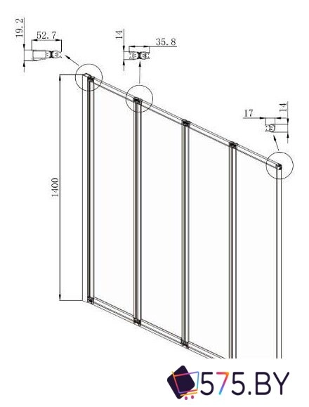 Стеклянная шторка для ванны Ambassador Bath Screens 16041111L 100 в магазине 575.by