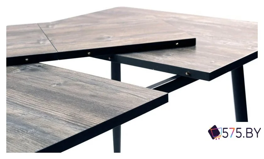 Кухонный стол ВВР Миллер (сосна пандероса/черный №2, Пластик 120-160/80) в магазине 575.by