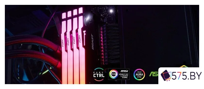 Оперативная память Kingston FURY Beast RGB 2x16ГБ DDR5 6000 МГц KF560C36BBE2AK2-32 в магазине 575.by