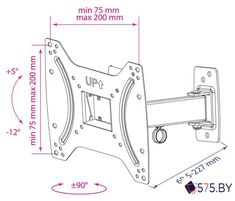 Кронштейн для телевизора Kromax OPTIMA-203 (черный) в магазине 575.by