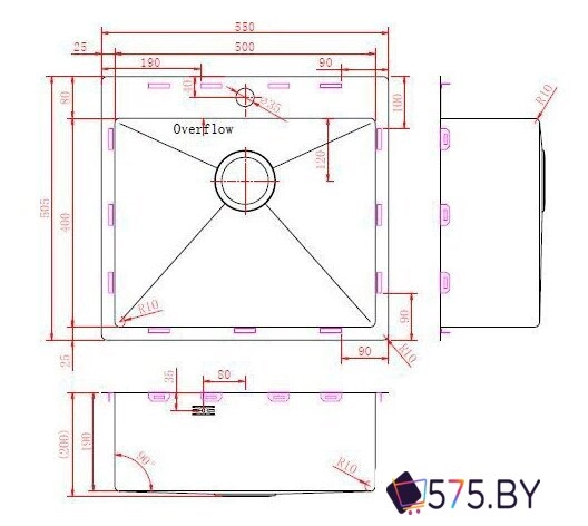 Кухонная мойка ZorG ZRN 5055 Premium PVD Gunblack в магазине 575.by