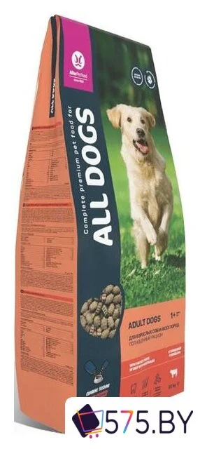 Сухой корм для собак All Dogs для взрослых собак с говядиной и овощами 20 кг в магазине 575.by