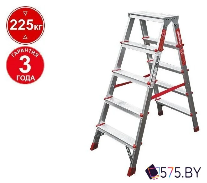 Лестница-стремянка Новая высота NV 312 двухсторонняя профессиональная 2x5 ступеней в магазине 575.by