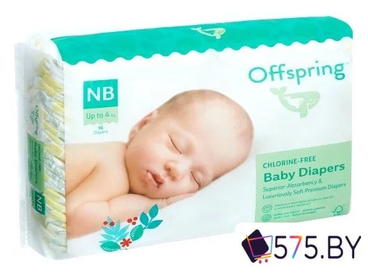 Подгузники Offspring NB 2-4 кг Лимоны (56 шт) в магазине 575.by