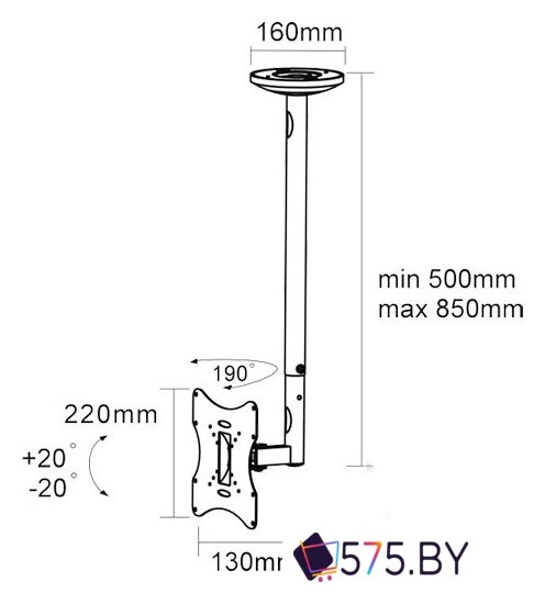 Кронштейн для телевизора Arm Media LCD-1000 (черный) в магазине 575.by
