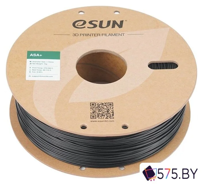 Пластик eSUN ASA+ ASA+175B1P1 (1.75мм, 1кг, черный) в магазине 575.by