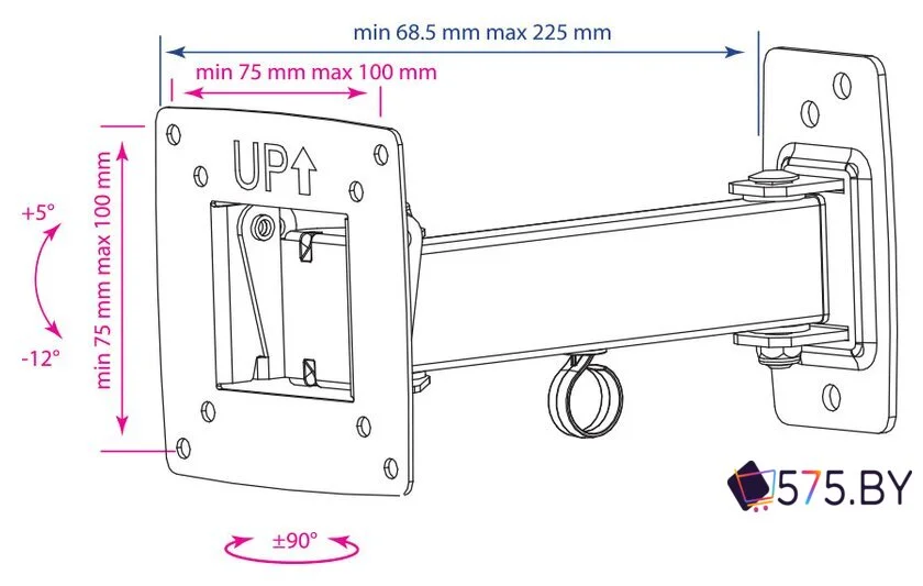 Кронштейн для телевизора Kromax OPTIMA-103 (черный) в магазине 575.by