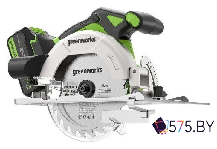 Дисковая (циркулярная) пила Greenworks GD24CS165 1501607CUG (с 1-им АКБ) в магазине 575.by