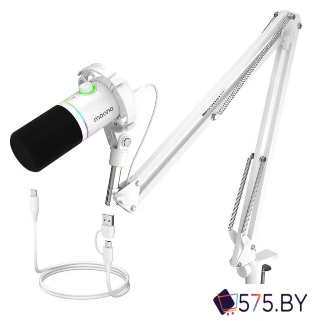 Проводной микрофон Maono PD200XS (белый) в магазине 575.by