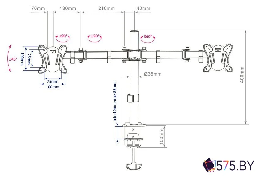 Кронштейн для монитора Arm Media LCD-T13 в магазине 575.by