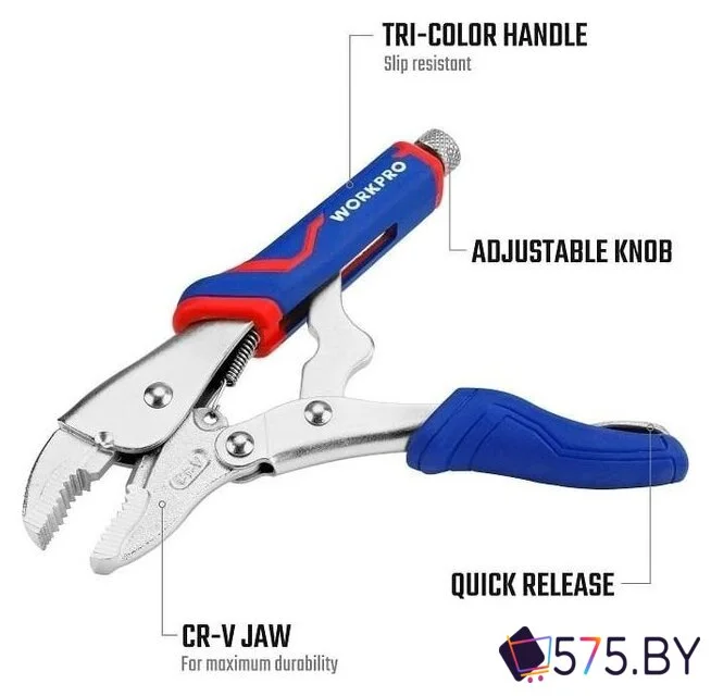 Клещи зажимные Workpro WP231074 в магазине 575.by