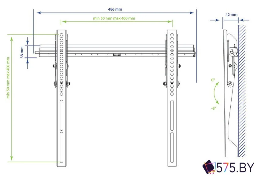 Кронштейн для телевизора Kromax VEGA-12 (черный) в магазине 575.by