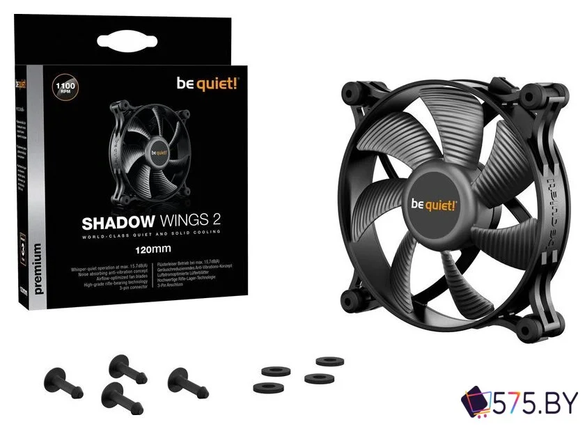 Вентилятор для корпуса be quiet! Shadow Wings 2 120mm BL084 в магазине 575.by