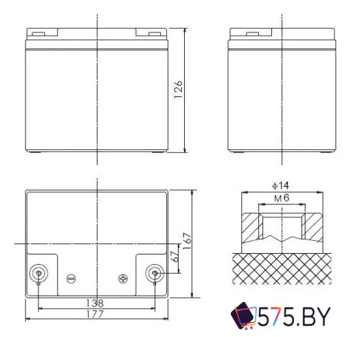 Аккумулятор для ИБП Powerman CA12240/UPS (12В/24 А·ч) в магазине 575.by