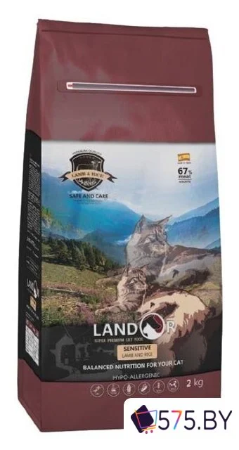 Сухой корм для кошек Landor Sensitive Cat Lamb with Rice 2 кг в магазине 575.by