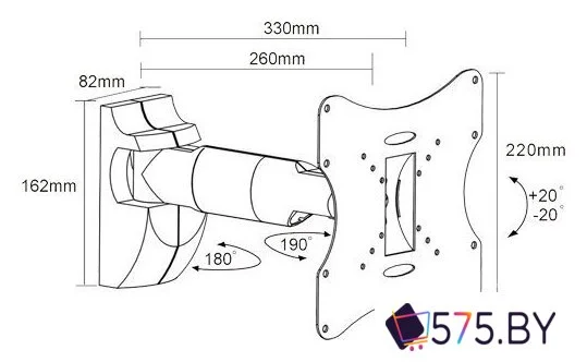 Кронштейн для телевизора Arm Media LCD-202 в магазине 575.by