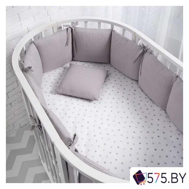 Бампер в кроватку Perina Soft Cotton СК1/4-05.6 (серо-лиловый) в магазине 575.by