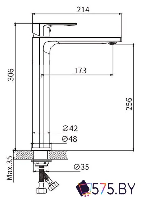Умывальник Lauter 21842 + Reef 21CK8678BS в магазине 575.by