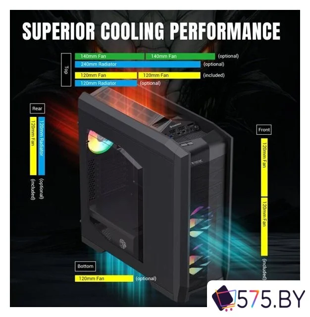 Корпус GameMax Dragon Knight 2 (черный) в магазине 575.by