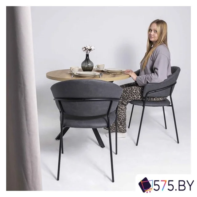 Стул с подлокотниками Алвест AV 433 (графитовая замша Kiprus 13/черный) в магазине 575.by