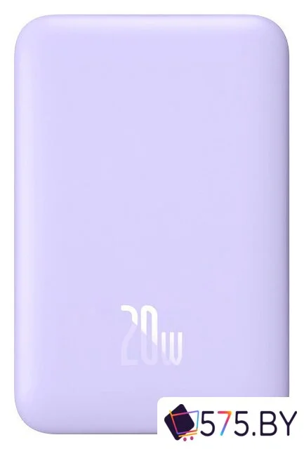 Внешний аккумулятор Baseus Magnetic Mini Air Wireless Fast Charge Power Bank 20W 6000mAh (сиреневый) в магазине 575.by