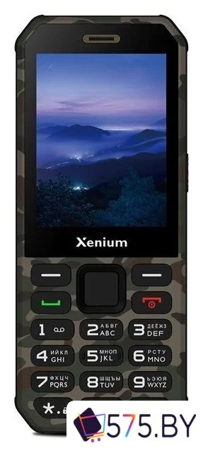 Кнопочный телефон Xenium X300 (зеленый камуфляж)