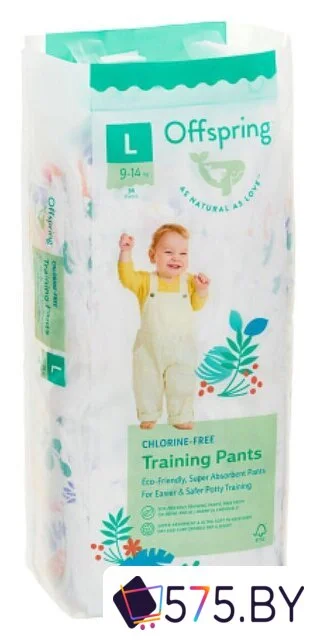 Трусики-подгузники Offspring L 9-14кг Джунгли (36 шт) в магазине 575.by