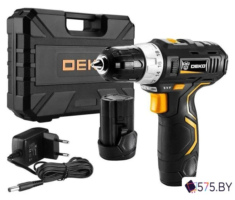 Дрель-шуруповерт Deko GCD12DU3 SET 3 063-4097 (с 2-мя АКБ, кейс, набор оснастки) в магазине 575.by