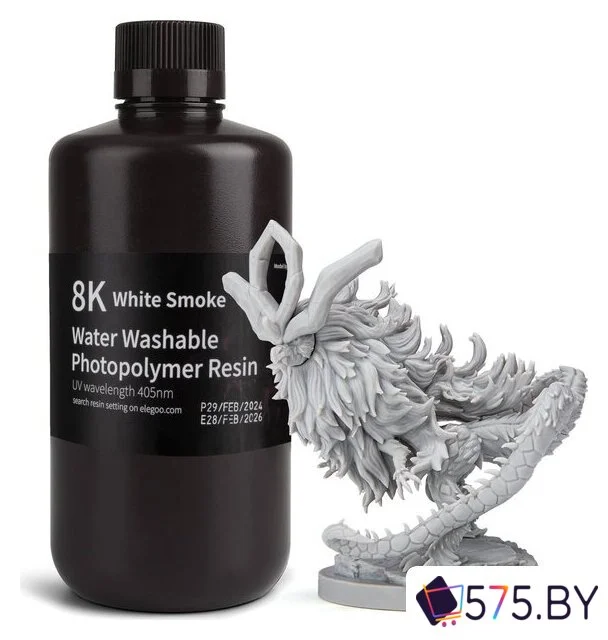 Фотополимер Elegoo Water Washable 8K 1кг (белый дым) в магазине 575.by
