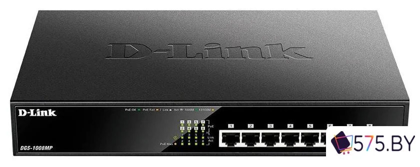 Неуправляемый коммутатор D-Link DGS-1008MP/B1A в магазине 575.by