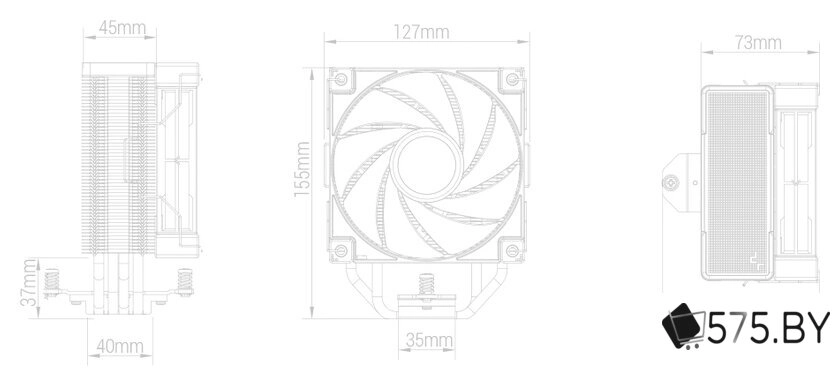 Кулер для процессора DeepCool AK400 ZERO DARK R-AK400-BKNNMN-G-2 в магазине 575.by