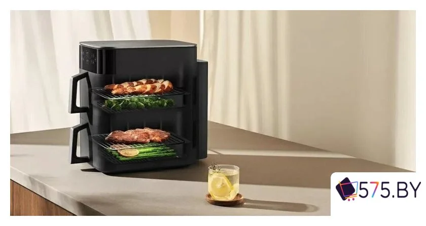 Аэрогриль (аэрофритюрница) Xiaomi Smart Double Stack Air Fryer 12L MAF-DS1201 (евровилка, черный) в магазине 575.by