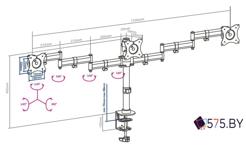 Кронштейн для монитора Arm Media LCD-T15 в магазине 575.by