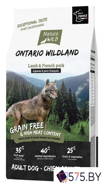 Сухой корм для собак Natura Wild Ontario Wildland для всех пород с ягненком и французской свининой 12 кг в магазине 575.by
