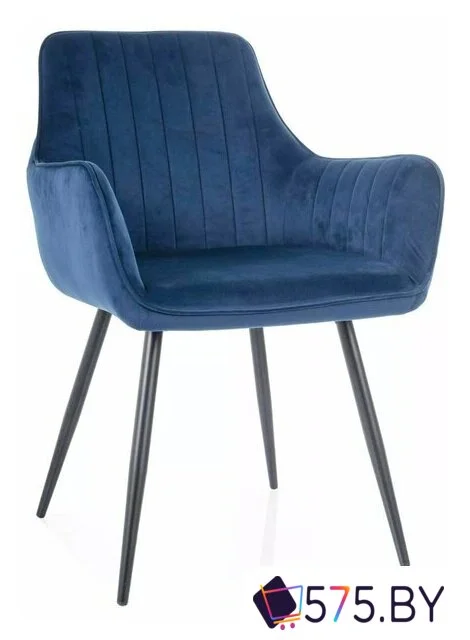 Стул с подлокотниками Signal Apple Velvet Bluvel 86 (синий/черный) в магазине 575.by