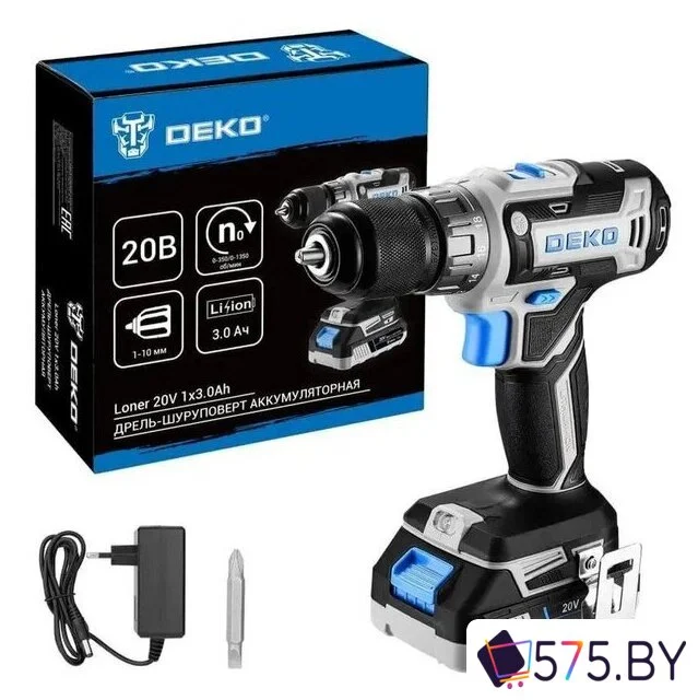 Дрель-шуруповерт Deko Loner 20V 085-1006 (с 1-им АКБ) в магазине 575.by